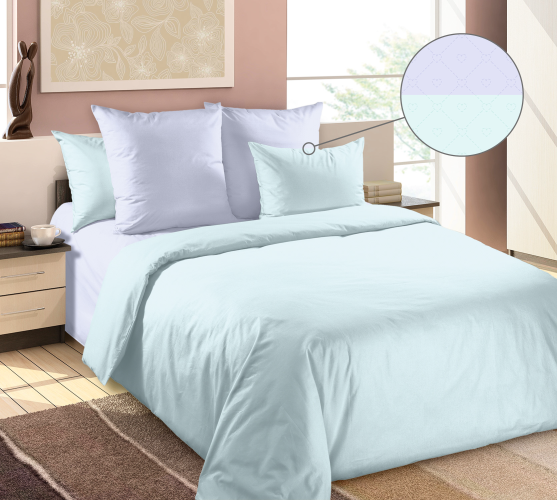 Постельное белье Королевское искушение (Текс-Дизайн) "Лазурный ирис", евро, перкаль, на молнии (4276ЧН661255)