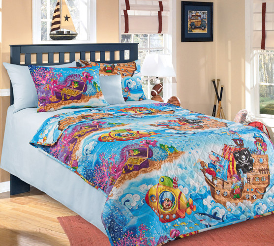 Покрывало Королевское искушение (Текс-Дизайн) "Пираты 1", детское, 110x140, перкаль, стеганое (П11014194061)