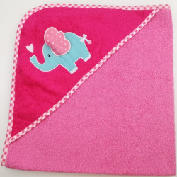 Полотенце Valtery &quot;Slonenok+serdce roz&quot;, 70x70, хлопок (Slonenok+serdce roz-2228)