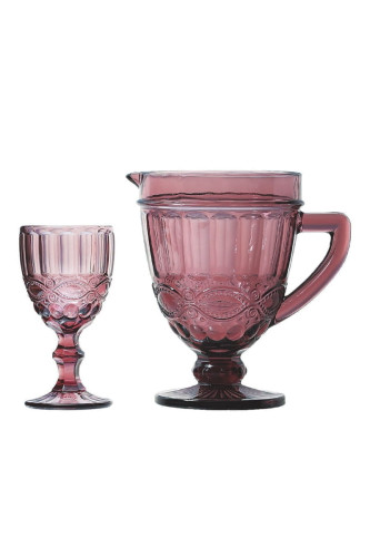 Набор для напитков Arya 4 бокала и кувшин Victory Розовый
