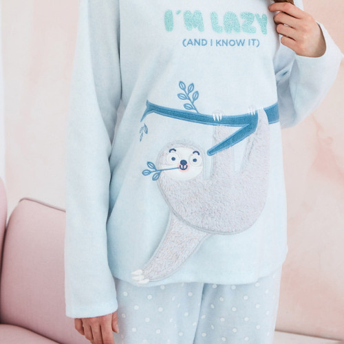 Пижама Arya Женская с Аппликацией Lazy Светло-Голубой, M