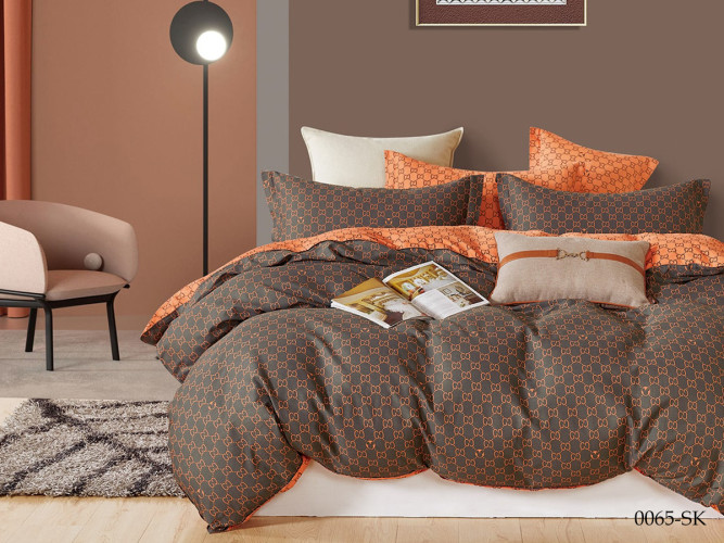 Постельное белье Cleo "Satin de Luxe 0065-SK", 2-спальный, сатин, на молнии (22/0065-SK)