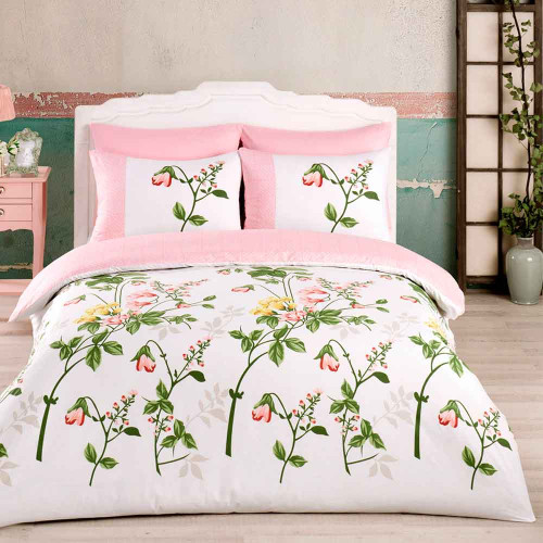 Постельное белье Arya Home "Flower Garden", 1.5-спальный, ранфорс, печатное (8680943076113)