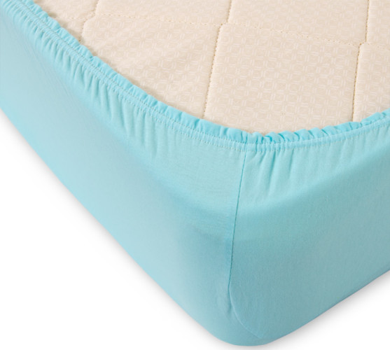 Простыня Текс-Дизайн "Бирюзовый", 200x200, трикотаж, на резинке (Р515Тбир)