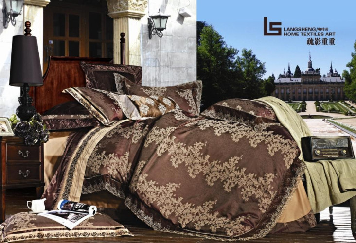 Постельное белье Фамилье "TJ-17", евро, сатин (TJ-17-1253)