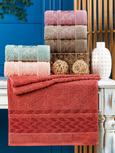Набор полотенец PHILIPPUS "BERKA", 70x140, махровая ткань, 6 шт (PHILIPPUS-12099)