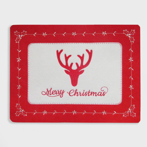 Салфетка Под Столовые Приборы Arya из Войлока 40X30 Reindeer Красный