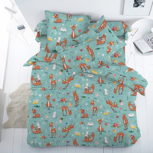 Постельное белье Valtery "Оленята", 1.5-спальный, поплин (13265-1 DL-40-1249)