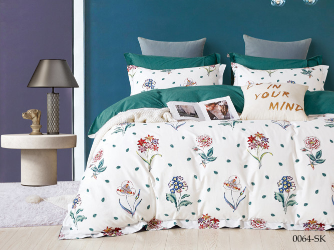 Постельное белье Cleo "0064-SK", 1.5-спальный, сатин, на молнии (CLEO-SK-15/0064)