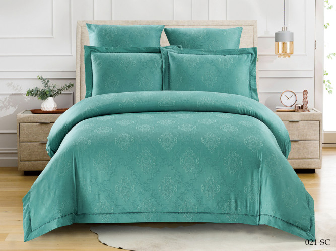 Постельное белье Cleo "Soft Cotton 021-SC", евро, жаккард, на молнии (31/021-SC)