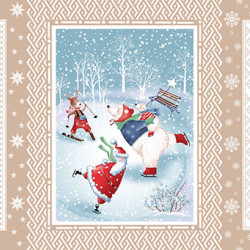 Набор полотенец вафельных Valtery "Санта Клаус вид-2", 50x60, хлопок, 3 шт (35047-2-1498)