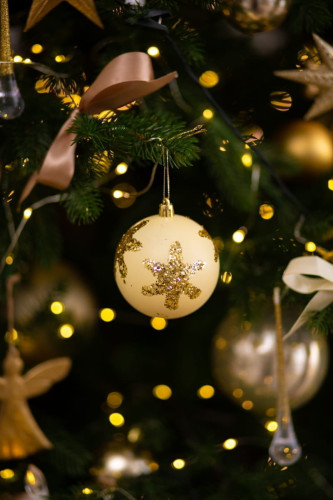 Набор елочных украшений Arya 8 см 3 пр. Xmas Ball 14 Золотистый