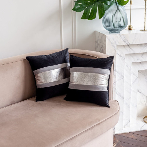 Чехол на подушку Arya Home "Preto", 45x45, велюр (8680943108821)