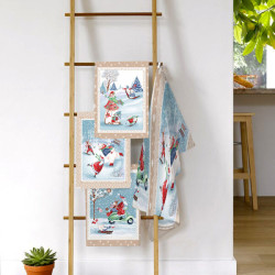 Набор полотенец вафельных Valtery "Санта Клаус вид-2", 50x60, хлопок, 2 шт (35047-2-2171)
