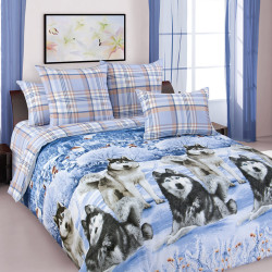 Постельное белье Белиссимо (Текс-Дизайн) &quot;Хаски 1&quot;, 1.5-спальный, поплин (1150ЛН198791)