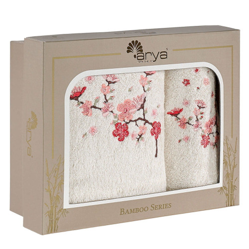Набор полотенец Arya Home "Fiore", подарочные, 30x50, 50x90, бамбук, 2 шт (8680943113917)