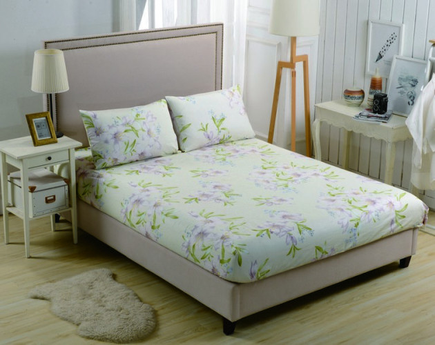 Простыня Valtery "PCT-R-233", 200x200, сатин, на резинке (PCT-R-233-1428)