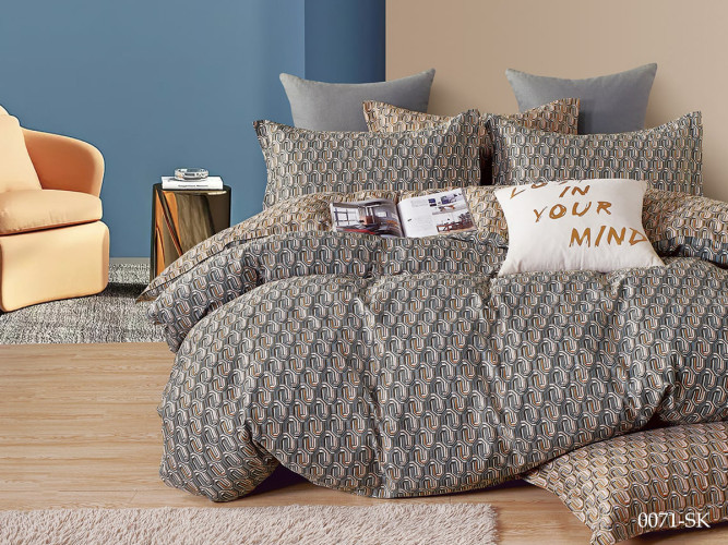 Постельное белье Cleo "Satin de Luxe 0071-SK", 1.5-спальный, сатин, на молнии (16/0071-SK)