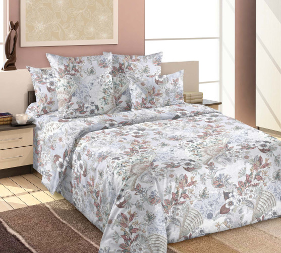 Постельное белье Белиссимо (Текс-Дизайн) "Шелковый веер 1", евро, поплин (4150ЛН205901)