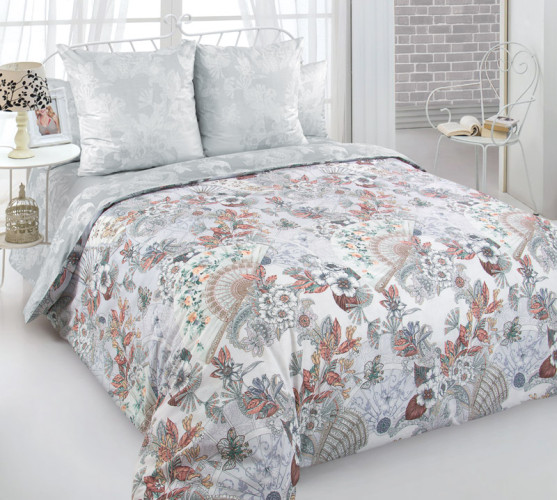 Постельное белье Белиссимо (Текс-Дизайн) "Шелковый веер 1", евро, поплин (4150ЛН205901)