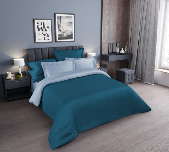 Постельное белье Королевское искушение (Текс-Дизайн) "Бирюза", евро, сатин, на молнии (7313Г862278)