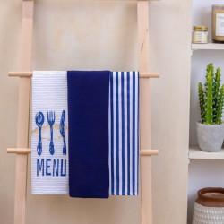 Набор полотенец Arya Home "Navy", кухонные, 45x70, хлопок, 3 шт (8680943098498)