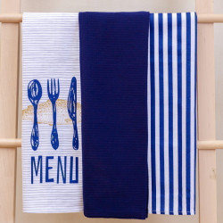 Набор полотенец Arya Home "Navy", кухонные, 45x70, хлопок, 3 шт (8680943098498)
