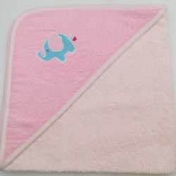 Полотенце Valtery "Slonenok sv-roz", 70x70, хлопок (Slonenok sv-roz-2228)