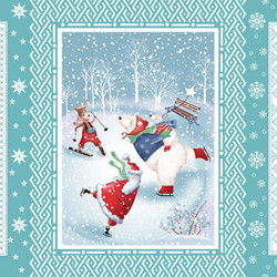 Набор полотенец вафельных Valtery "Санта Клаус вид-3", 50x60, хлопок, 2 шт (35047-3-2171)