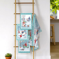 Набор полотенец вафельных Valtery "Санта Клаус вид-3", 50x60, хлопок, 2 шт (35047-3-2171)