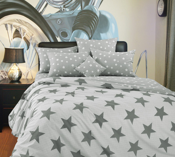 Постельное белье Королевское искушение (Текс-Дизайн) "Орион 4 серо-бирюзовый", семейный, перкаль (6250ПН201804)