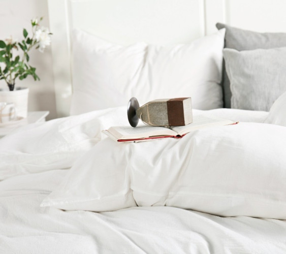 Постельное белье Valtery "LE-02", евро, лён с хлопком (LE-02-1253)