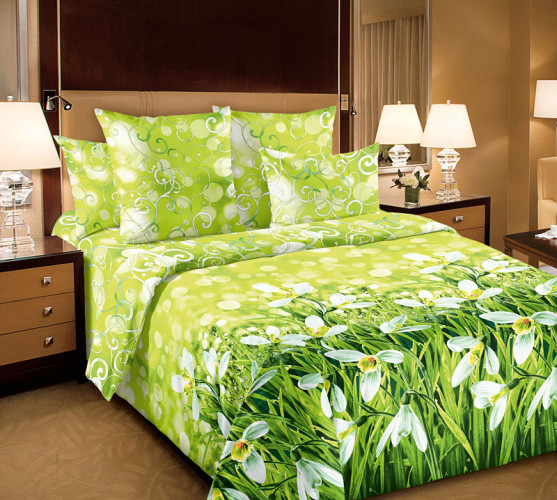 Постельное белье Белиссимо (Текс-Дизайн) "Подснежники 1", 2-спальный, поплин (2150ЛН196261)