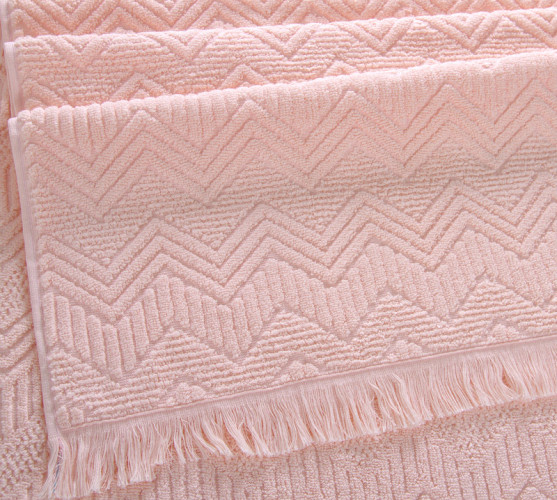 Полотенце Comfort Life (Текс-Дизайн) "Бавария персик", для ванной, 100x150, махровая ткань (БврПр1015Аи)