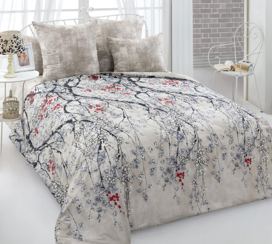 Постельное белье Королевское искушение (Текс-Дизайн) "Ханами 1", Зима-Лето, 2-спальный, перкаль, на молнии (3553ПН208491)