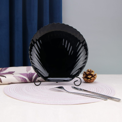 Тарелка глубокая Arya из опалового стекла 6 Пр. Shell Черный