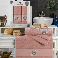 Набор полотенец MERZUKA &quot;SAHRA&quot;, 50x90, 70x140, махровая ткань, 2 шт (MERZUKA-11627-пудра)