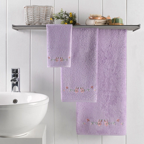 Набор полотенец Arya Home "Fluer", подарочные, 30x50, 50x90, 70x140, бамбук, 3 шт (8680943113962)