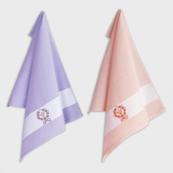 Набор полотенец Arya Home "Bouquet 2", кухонные, 45x65, хлопок, 2 шт (8680943107961)