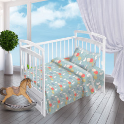 Постельное белье Valtery &quot;Зайчики на шариках&quot;, детский, поплин (21253-1-1635)