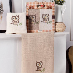 Набор полотенец вафельных Метеор Текстиль "BAYKUS", кухонные, 40x60, вафельное полотно, 2 шт (Метеор -10179 кор)