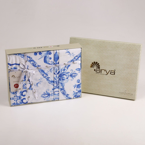 Постельное белье Arya Home "Blue", семейный, ранфорс, печатное (8680943094063)