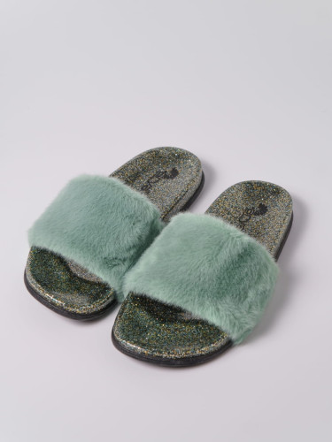 Тапочки Arya из Искусственного Меха с Люрексом Зелёный, 40