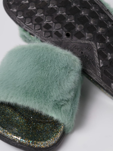 Тапочки Arya из Искусственного Меха с Люрексом Зелёный, 40
