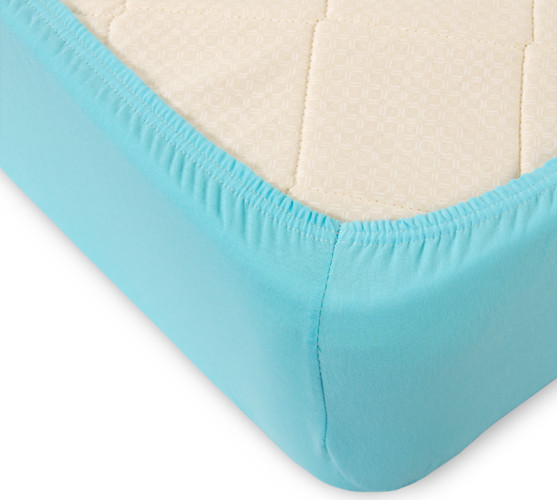 Простыня Текс-Дизайн "Голубой", 120x200, трикотаж, на резинке (Р511Тгол)