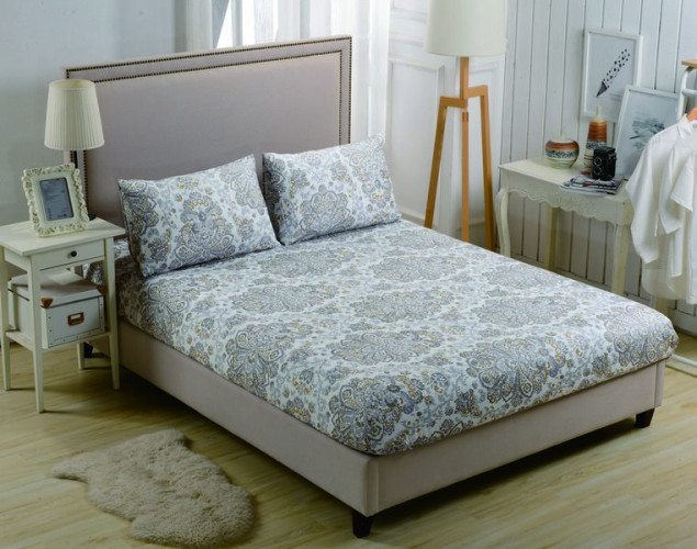 Простыня Valtery "PCT-R-235", 160x200, сатин, на резинке (PCT-R-235-1784)