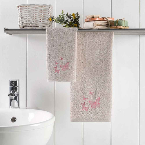 Набор полотенец Arya Home "Papillon", подарочные, 30x50, 50x90, бамбук, 2 шт (8680943113979)