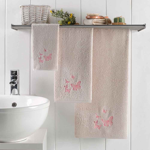 Набор полотенец Arya Home "Papillon", подарочные, 30x50, 50x90, 70x140, бамбук, 3 шт (8680943113993)