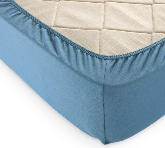 Простыня Текс-Дизайн "Голубая ель", 200x200, трикотаж, на резинке (ш200200гел)