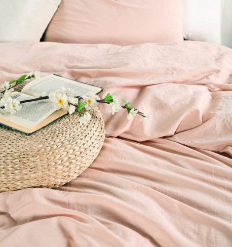 Постельное белье Valtery "LE-03", 1.5-спальный, лён с хлопком (LE-03-1249)